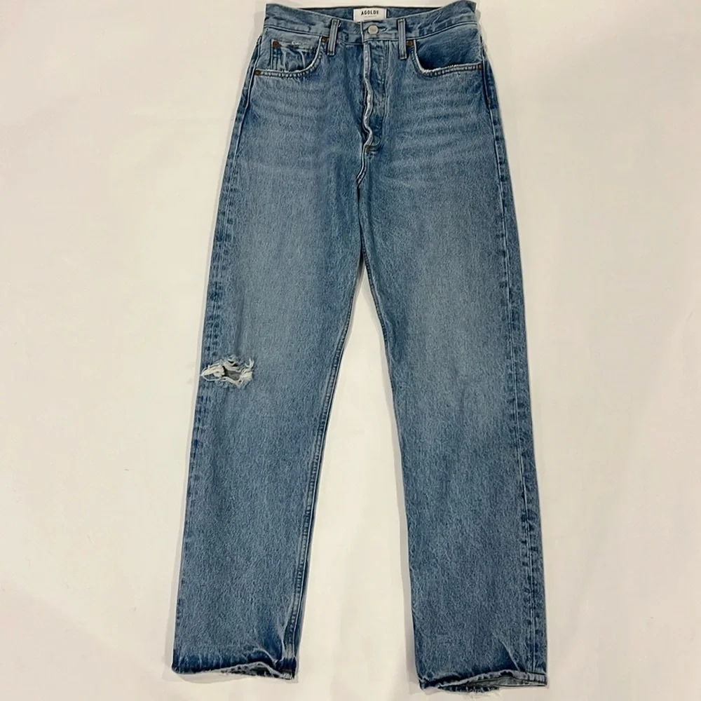 AGOLDE blue high waisted straight leg jeans size 26 - Picture 1 of 7
